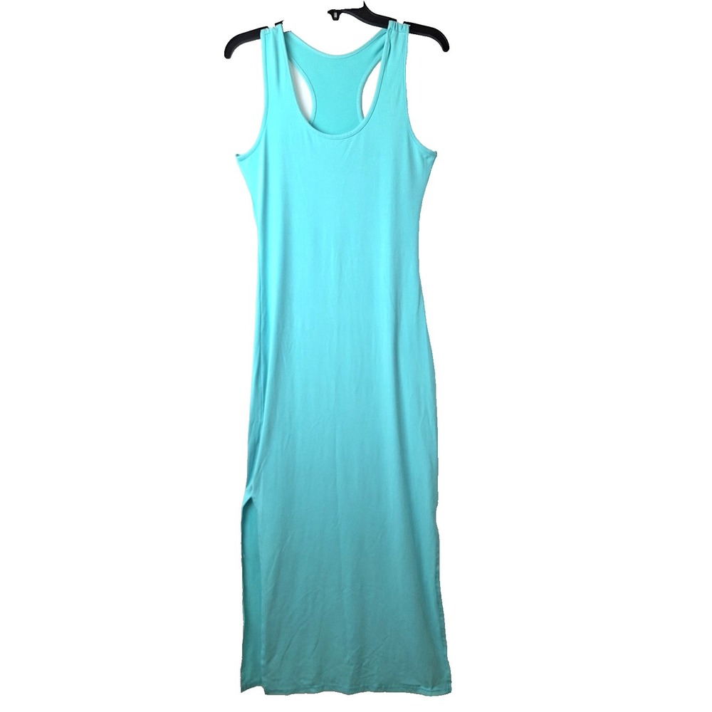 White Mark Cameron Maxi Dress Mint S Teal Racerback Slim Fit Beachwear Coastal